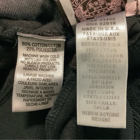 Juicy Couture Terry Pants 32 x 31 Zip Up Crop Hoodie Tracksuit - Picture 13 of 14